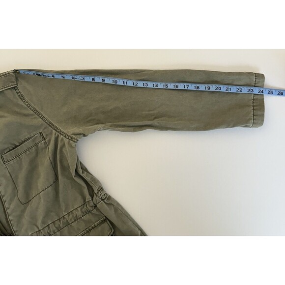 BP Womens Field Utility Jacket Sz M Green Long Sleeve Pockets Drawstring Waist - Picture 11 of 12